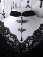 Black Vintage Gothic Metal Lace Velvet Bat Pendant Choker