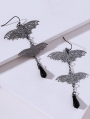 Gothic Retro Punk Dark Night Bat Chain Pendant Earrings