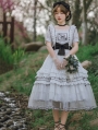 Twilight Butterfly White Embroidery Short Sleeve Sweet Lolita OP Dress