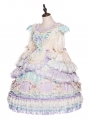 Rainbow Bubble Long Layered Sleeve Macaron Sweet Lolita OP Dress