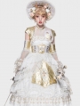 Watch Oath White and Gold Halter Tea Party Classic Lolita JSK Dress