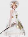 Watch Oath White and Gold Halter Tea Party Classic Lolita JSK Dress