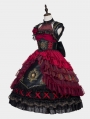 Demon Hunt Black and Red Halter Tea Party Classic Lolita JSK Dress