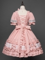 Bow Short Puff Sleeve Daily Wear Sweet Lolita OP Dress