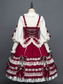 Leicester Red Ruffled Lace Christmas Style Sweet Lolita JSK Dress
