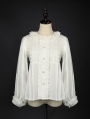 Little Daisy White Lace Round Collar Short Sleeve Daily Wear Classic Lolita Blouse