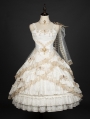 Astoria White and Gold Tea Party Classic Lolita JSK Dress