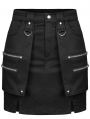 Black Gothic Heavy Industrial Punk Rivets Sexy Mini Skirt