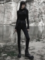 Black Gothic Punk Daily Wear Denim Long Trousers for Women