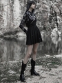 Black Gothic Pleated Strap Short Daily Wear Dress