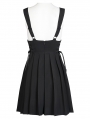 Black Gothic Pleated Strap Short Daily Wear Dress