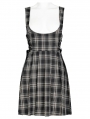 Black and White Plaid Gothic Pleated Strap Short Daily Wear Dress