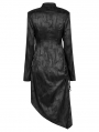 Black Patterned Gothic Punk Asymmetric Cheongsam Collar Long Dress