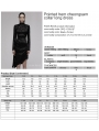 Black Patterned Gothic Punk Asymmetric Cheongsam Collar Long Dress