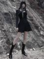 Black Gothic Punk Mesh Stitching Daily Wear Short Skirt