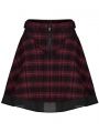 Black and Red Plaid Gothic Punk Mesh Stitching Daily Wear Short Skirt