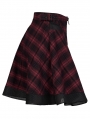 Black and Red Plaid Gothic Punk Mesh Stitching Daily Wear Short Skirt