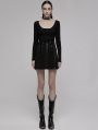Black Gothic Punk Bandage High Waist Zipper Skirt