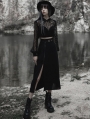 Black Gothic Simple A-Line Long Skirt with Detachable Belt