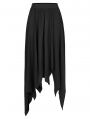 Black Gothic Punk Irregular Daily Wear Long Elastic Skirt