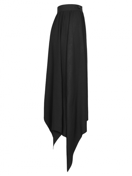 Black Gothic Punk Irregular Daily Wear Long Elastic Skirt - Devilnight ...