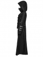 Black Long to Short Gothic Military Trench Coat for Women