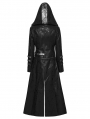 Black Long to Short Gothic Military Trench Coat for Women