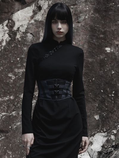 Black Gothic Punk Cool Waistband for Women