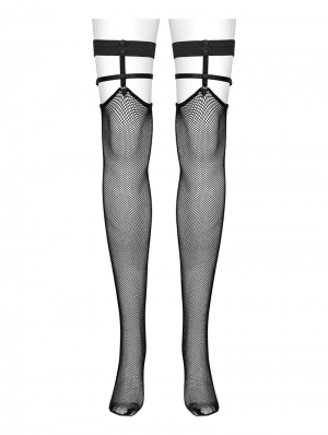 Black Gothic Punk Skull Hot Girl Knee Length Gauze Tights