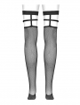 Black Gothic Punk Skull Hot Girl Knee Length Gauze Tights