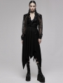 Black Gothic Bandage Lace Long Sleeve Shirt for Women