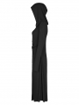 Black Gothic Dark Knit Hooded Long Cardigan for Women