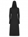 Black Gothic Dark Knit Hooded Long Cardigan for Women
