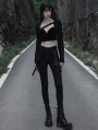 Black Gothic Punk Dark Long Puff Sleeve Short Jacket for Women