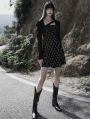 Black Gothic Punk Dark Long Puff Sleeve Short Jacket for Women