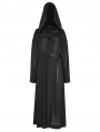 Black Gothic Chinese Style Dark Pattern Chiffon Long Hooded Coat for Women