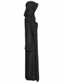 Black Gothic Chinese Style Dark Pattern Chiffon Long Hooded Coat for Women