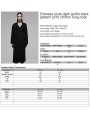 Black Gothic Chinese Style Dark Pattern Chiffon Long Hooded Coat for Women