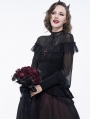 Black and Red Gothic Lace Rose Wedding Bouquet