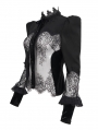 Black Gothic Sexy Transparent Lace Long Sleeve Blouse for Women