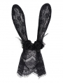 Black Gothic Lace Rabbit Ears Headdress with Face Mask