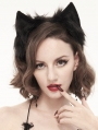 Black Gothic Faux Fur Cat Ears Headdress