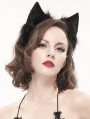 Black Gothic Faux Fur Cat Ears Headdress