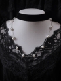 Black Gothic Retro Elegant Pearl Double Layer Velvet Choker