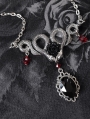 Black Gothic Retro Double Snake Rose Crystal Pendant Necklace