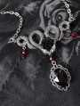 Black Gothic Retro Double Snake Rose Crystal Pendant Necklace