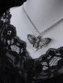 Dark Gothic Vintage Skull Butterfly Wings Pendant Necklace