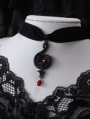 Black Gothic Vintage Blood Snake Entrenched Pendant Velvet Choker