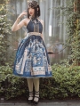 Blue Sexy Egyptian Style Halter Neck Backless Gothic Lolita JSK Dress