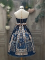 Blue Sexy Egyptian Style Halter Neck Backless Gothic Lolita JSK Dress